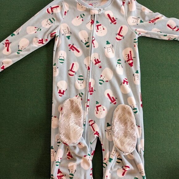 Bundle of Boy's Holiday Full-zip, Fleece, Footed Pajamas 5T 💙 - Picture 6 of 9